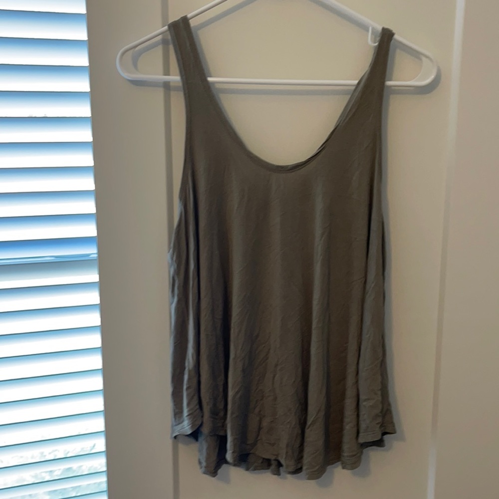 green flowy tank top